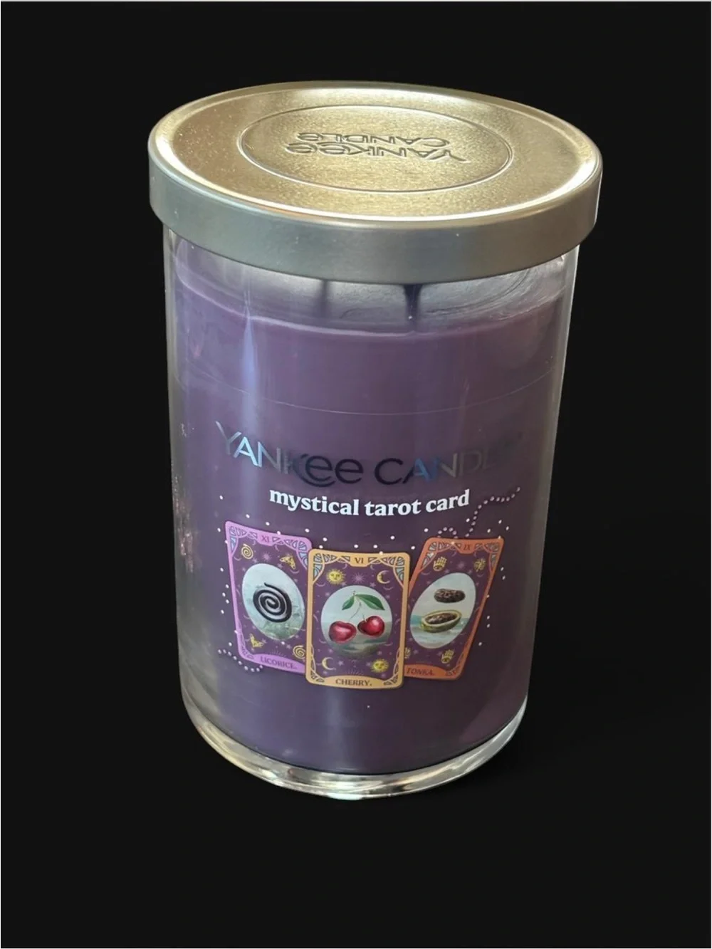 Yankee Candle Purple Mystical Tarot Card Scent 20oz Jar Licorice Cherry Tonka